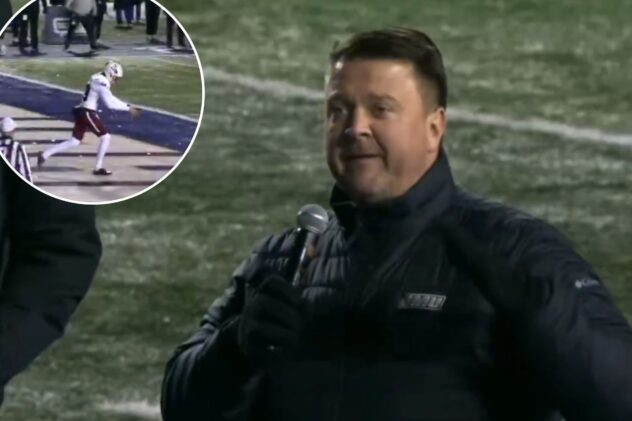 James Madison AD gets on microphone to stop fans from throwing snowballs at punter in wild scene