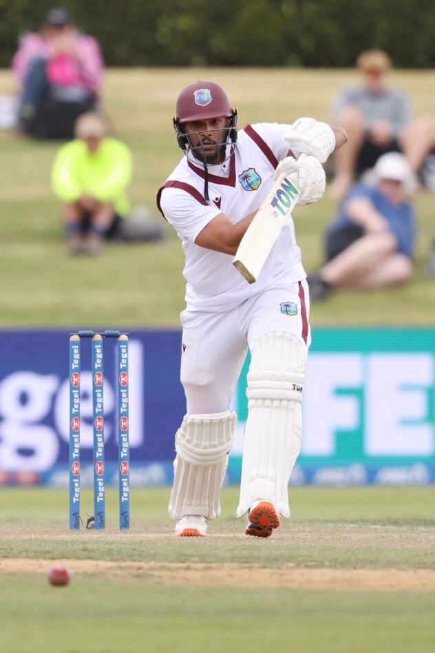 King and Campbell give West Indies century opening stand after New Zealand declare on 575