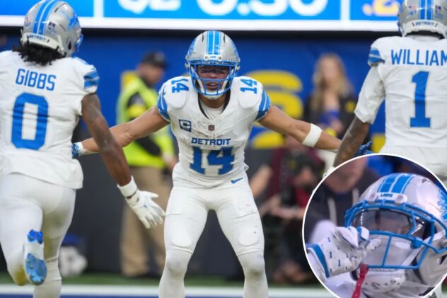 Refs warns Lions to stop booger-flicking celebrations, Amon-Ra St. Brown says