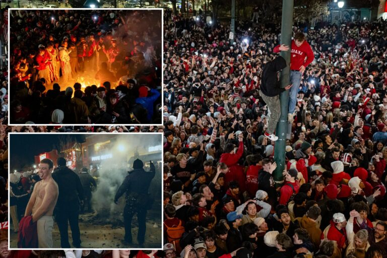 Hoosiers fans swarm Bloomington in wild scene as Indiana caps perfect season with first national title
