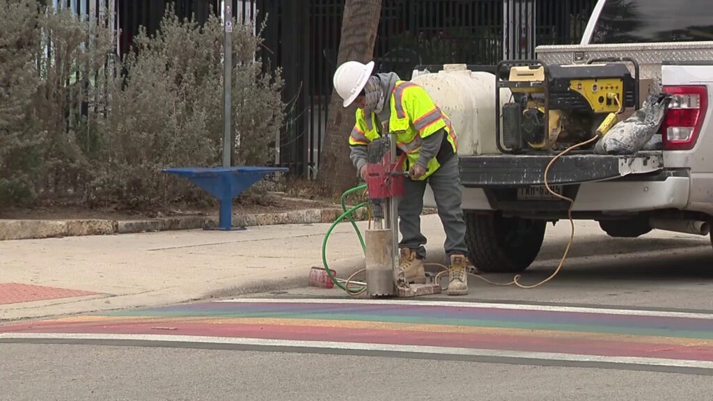 WATCH: San Antonio begins removal of Pride district’s rainbow crosswalks