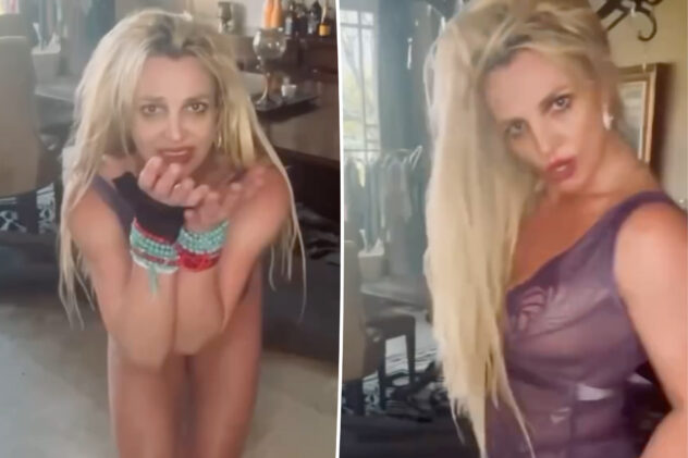Britney Spears suffers wardrobe malfunction in revealing dining room dance video