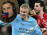 Gary Neville fumes as 'killjoy' VAR disallows Man City goal in chaotic finale against Liverpool after bizarre Dommink Szoboszlai and Erling Haaland incident