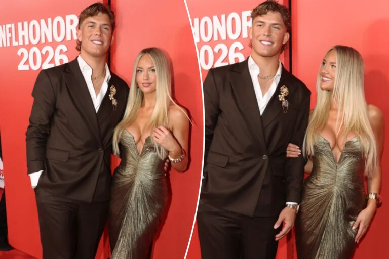 Jaxson Dart, Marissa Ayers stun together at 2026 NFL Honors red carpet