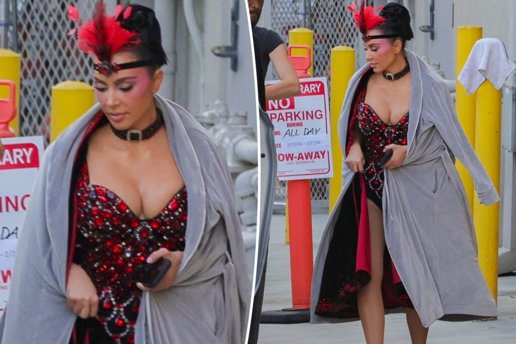 Kim Kardashian fully transforms into Las Vegas showgirl on ‘The Fifth Wheel’ set