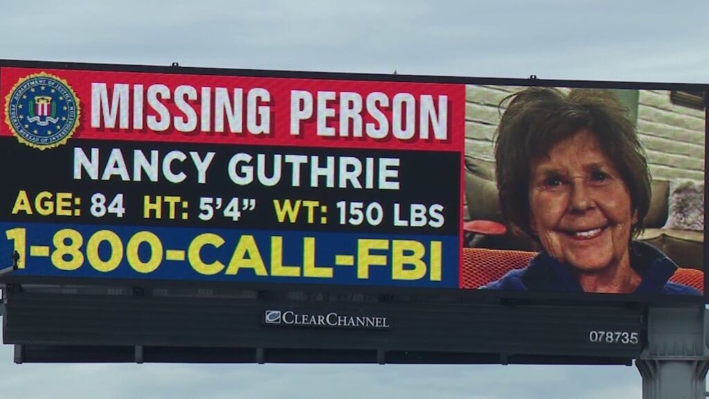 Missing person billboards for Nancy Guthrie reach San Antonio