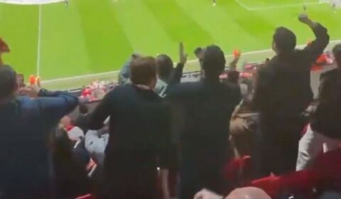‘Hundred’ Galatasaray fans in Anfield home end as Liverpool fans left baffled