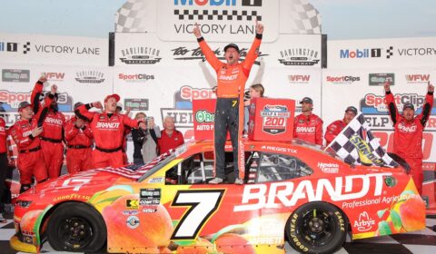 Justin Allgaier wins Darlington O’Reilly race as bad pit stop derails Larson