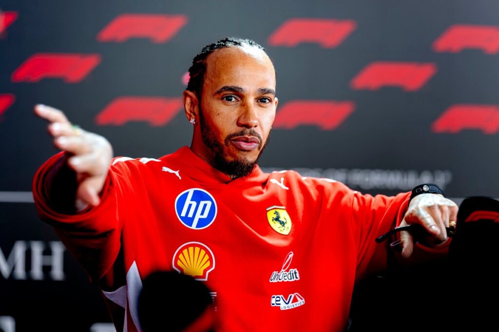 Lewis Hamilton steals the show at Yokohama car meet as he rolls up in Ferrari F40
