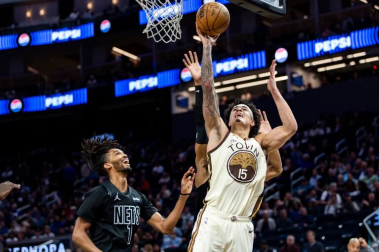Tanking Nets battle but fall to Warriors for ninth straight loss
