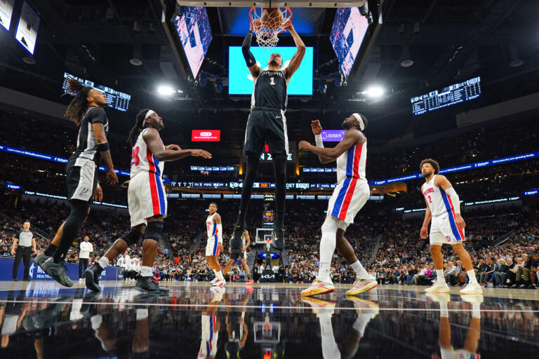 Victor Wembanyama drops 38-point double-double in wire-to-wire win over Pistons