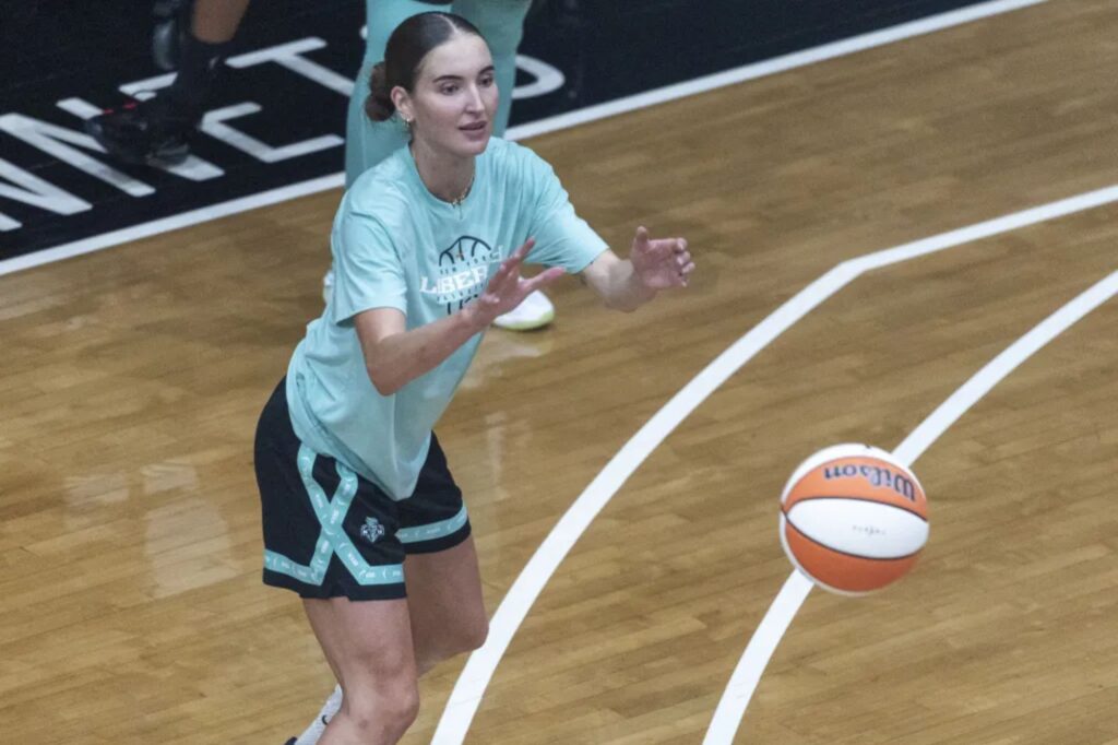 Australian guard Anneli Maley getting shot in Liberty’s training camp