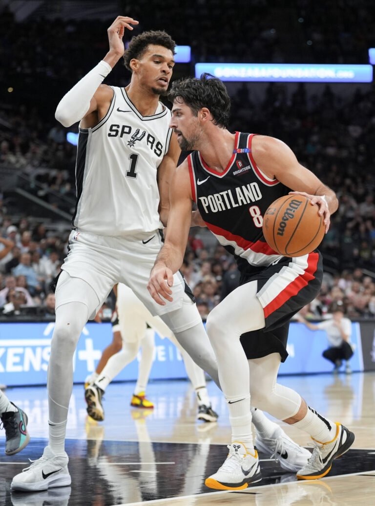 The Spurs will face the Portland Trail Blazers in Round 1 of the 2026 NBA Playoffs