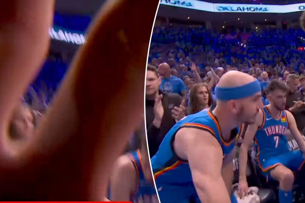 Alex Caruso shoves camera out of his face during tense Thunder moment in crushing Game 1 loss to Spurs