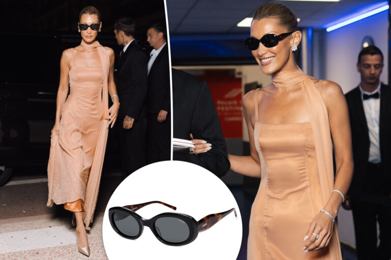 Bella Hadid paired a Prada gown with these $50 Amazon sunglasses at Cannes