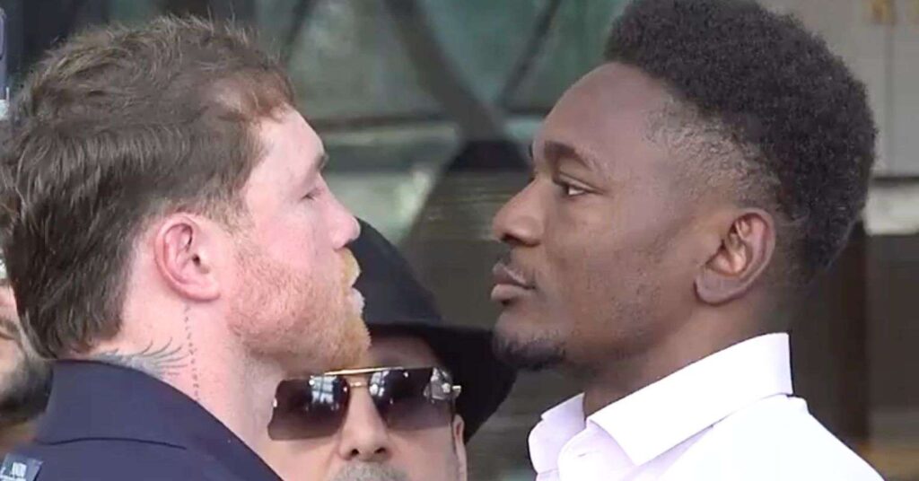 Canelo and Christian Mbilli exchange tense words during first face off: "You'll regret this"