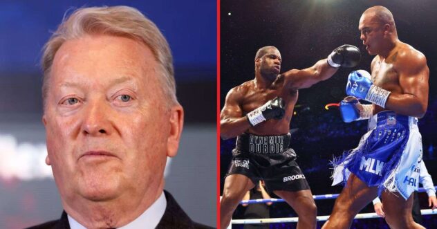 Frank Warren gives 'honest' verdict on whether Wardley vs Dubois should've been stopped earlier