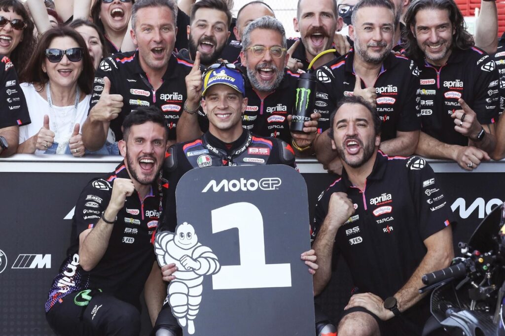 MotoGP Italian GP: Marco Bezzecchi leads Aprilia front-row lockout