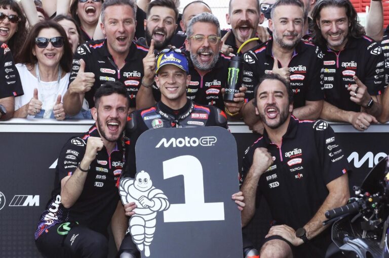 MotoGP Italian GP: Marco Bezzecchi leads Aprilia front-row lockout