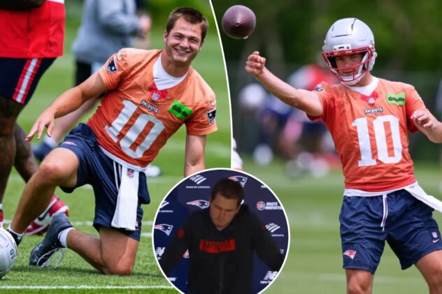 Patriots QB Drake Maye has awkward ‘thiccer’ debate with reporter