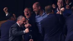 Prince William celebrates 'amazing night' as Villa fans party