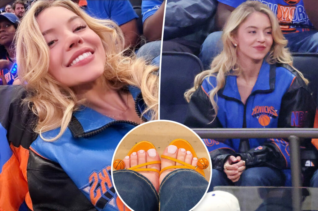 A closer look at Sydney Sweeney’s rare basketball stilettos from Game 4 of the NBA Finals