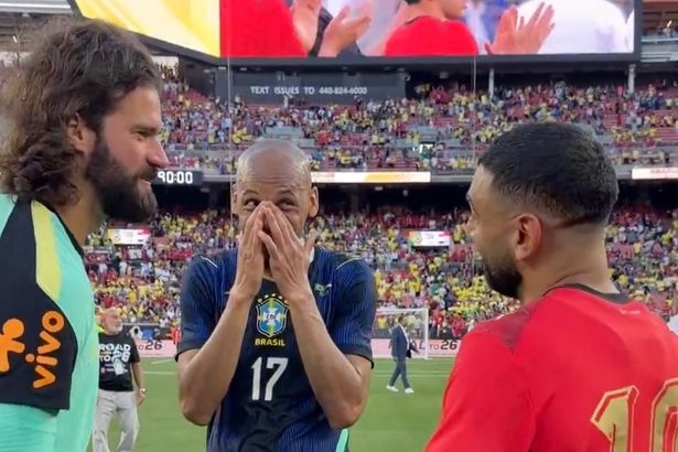 Alisson and Fabinho's moment with Mo Salah spotted after pre-World Cup encounter