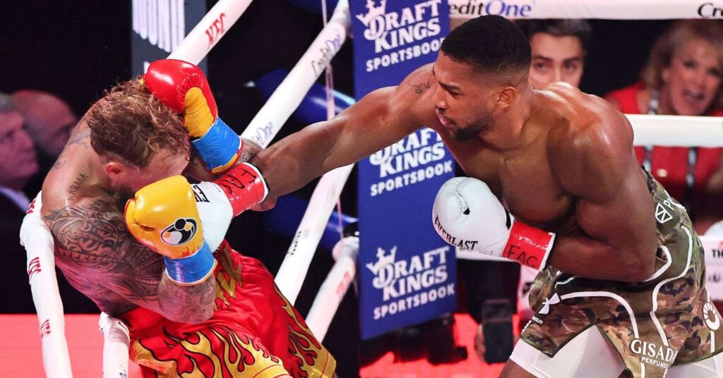 Anthony Joshua reacts as broken jaw KO may have ended Jake Paul's boxing career for good