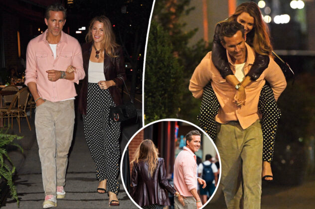 Blake Lively jumps on Ryan Reynolds’ back, grabs his butt in playful date night PDA