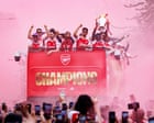 Huge crowd watches Arsenal trophy parade in north London – in pictures