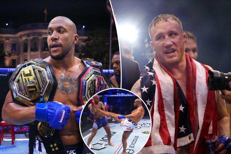 Justin Gaethje and Ciryl Gane take home belts at one-of-a-kind UFC Freedom 250