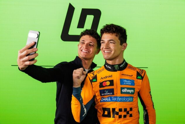 Lando Norris gets first look at Madame Tussauds waxwork as he donates race suit