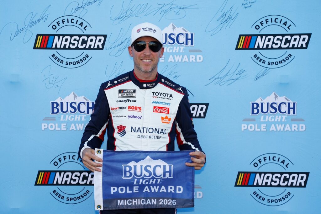 NASCAR Cup Michigan starting lineup: Denny Hamlin snags pole, but will start from rear