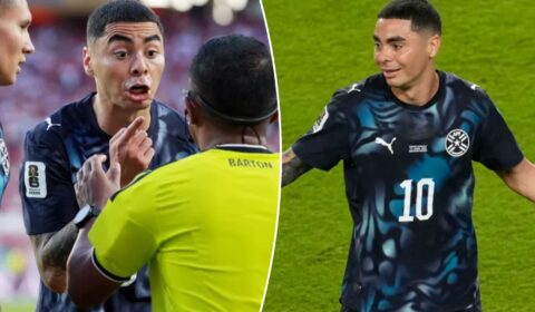 Paraguay’s Miguel Almiron becomes 1st player red-carded at World Cup for covering his mouth