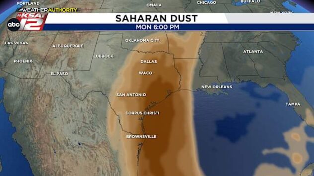Plume of dust moves in on Monday