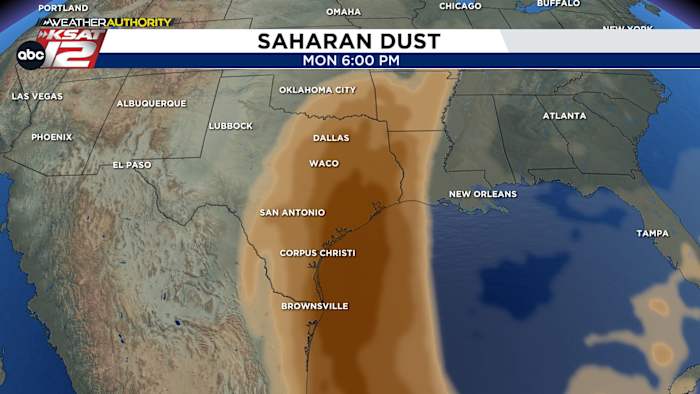 Plume of dust moves in on Monday