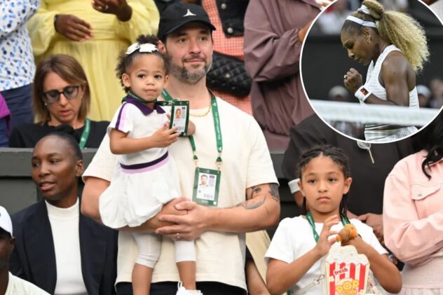 Serena Williams’ husband Alexis Ohanian, daughters support her at Wimbledon return