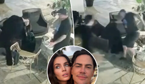 Tom Sandoval appears to shove girlfriend Victoria Robinson’s dad into lit firepit in shocking video