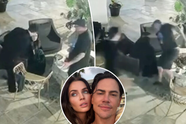 Tom Sandoval appears to shove girlfriend Victoria Robinson’s dad into lit firepit in shocking video