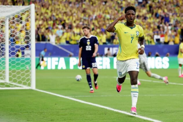Vinicius Junior scores twice as Brazil blanks Scotland to reach World Cup knockout stage