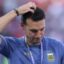 Argentina boss Scaloni leaves news conference in tears talking about his future
