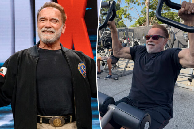 Arnold Schwarzenegger celebrates his 79th birthday showing off his iron-pumping workout, fit physique