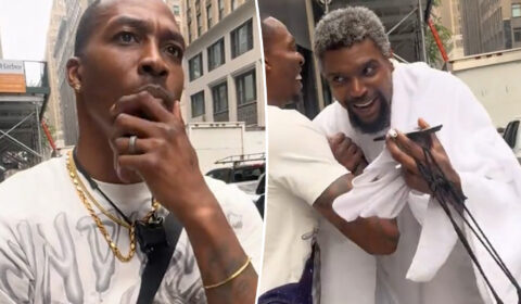 Dwight Howard hilariously runs into fellow former Laker Andrew Bynum