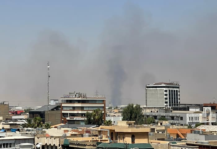 Explosions are heard near a US base in northern Iraq as US-Iran fighting escalates