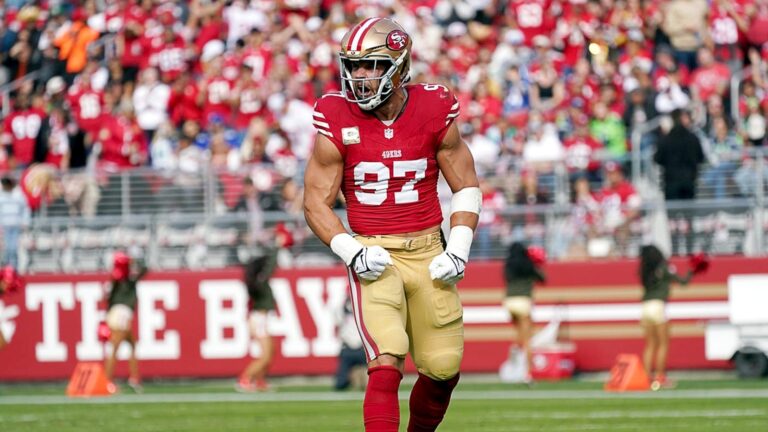 First look: 49ers DE Nick Bosa practices with teammates after ACL injury