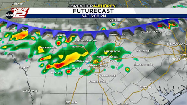 It won’t cool us down, but a front could stir up a few storms this weekend