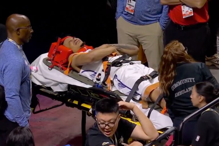 Jazz guard Trey Alexander stretchered off in scary Summer League scene