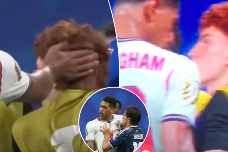 Jude Bellingham slaps Argentina player after England’s World Cup collapse in heated scene