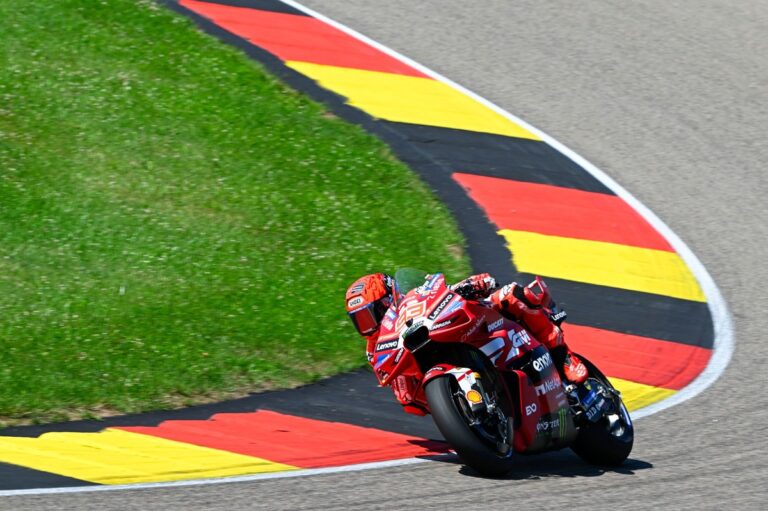 MotoGP German GP: Marc Marquez leads Ducati 1-2-3 in qualifying, Marco Bezzecchi crashes