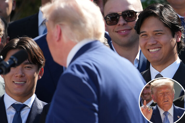 President Trump makes Shohei Ohtani, Yoshinobu Yamamoto joke on Dodgers’ White House visit